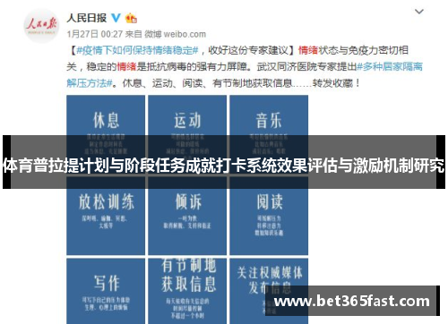 体育普拉提计划与阶段任务成就打卡系统效果评估与激励机制研究